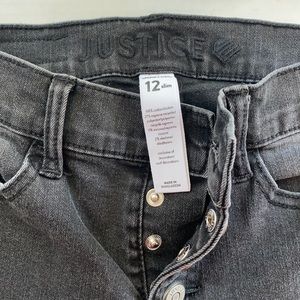 Girls 12 Slim Black Justice Jeans